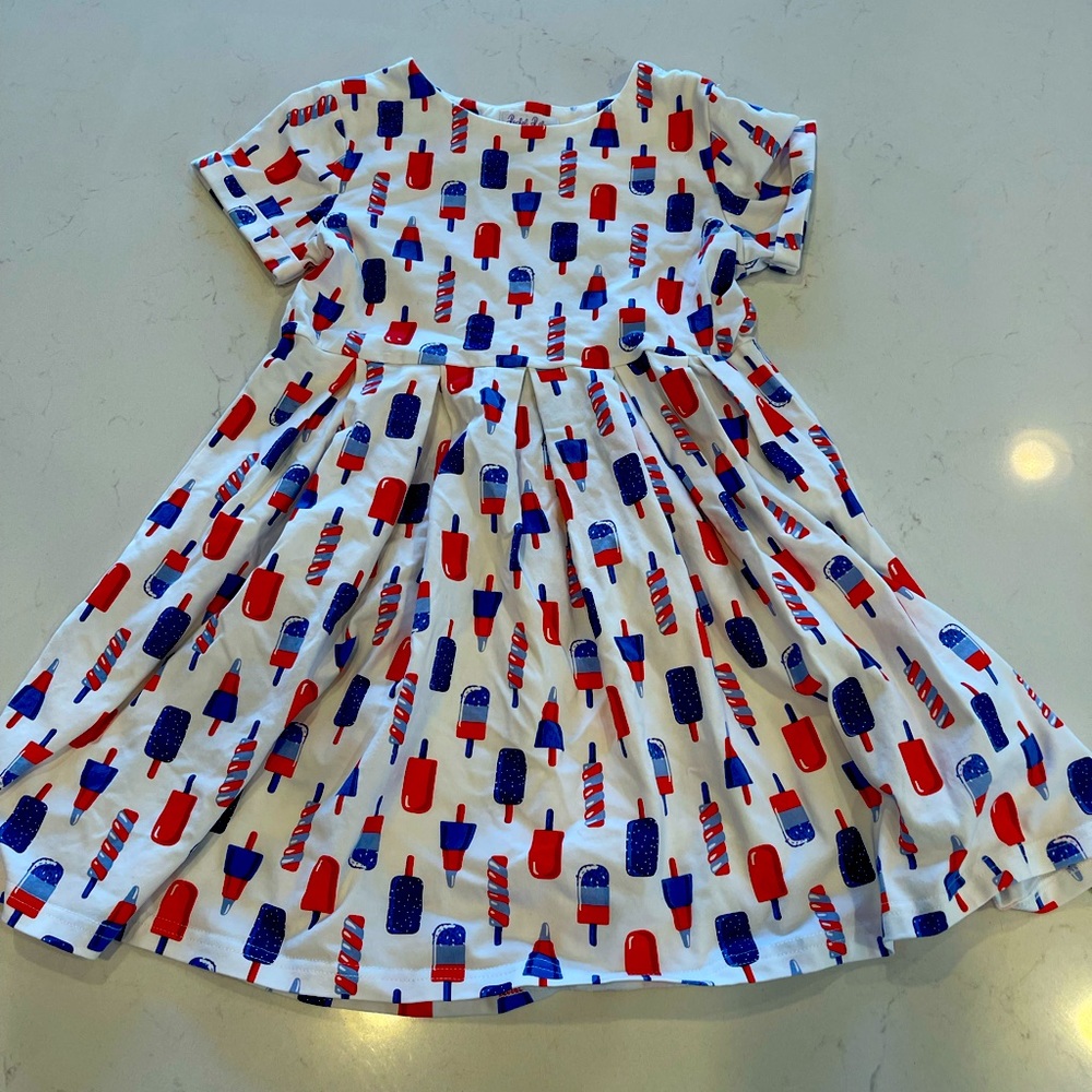 Rachel Riley 6T only ice dress red white and blue